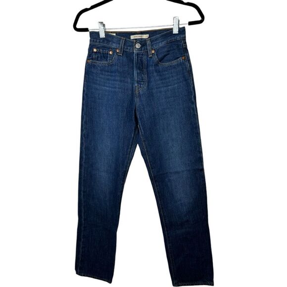 Levi's Wedgie Straight Leg Jeans Medium Wash Size 25 Classic Classy High Rise - Picture 1 of 9